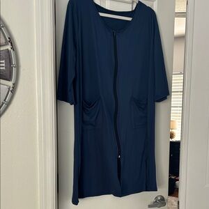 Navy Robe  or Navy Swim Cover-Up with Zipper